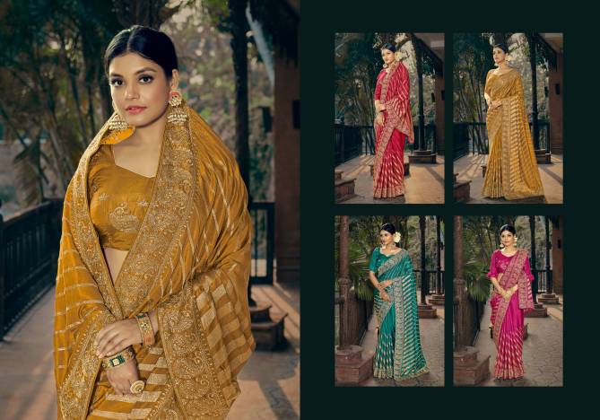 Ynf Pushpa Story 2New Fancy Party Wear Vichitra Silk Designer Saree Collection